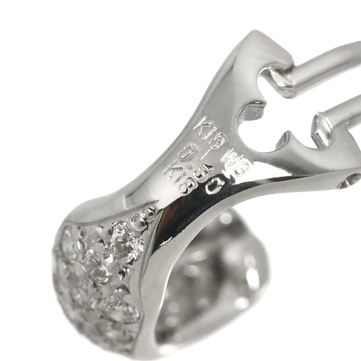 Diamond 0.50ct/0.50ct Earrings Pierced Clip-on 18K K18 WG 750