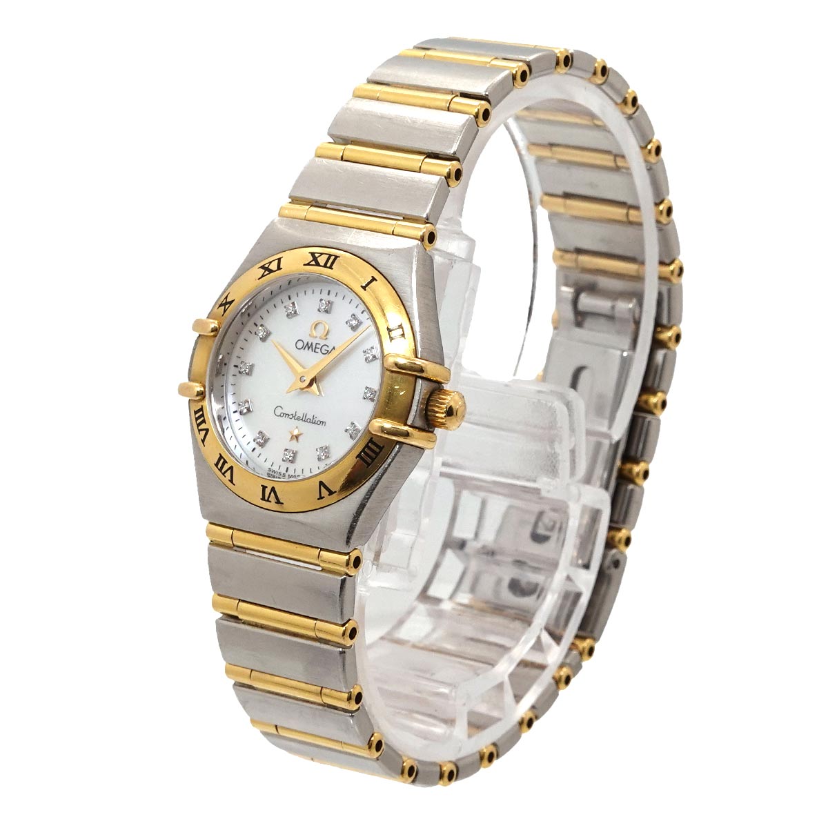 Constellation mini 1262.75 12P Diamond 750 YG White Shell Dial