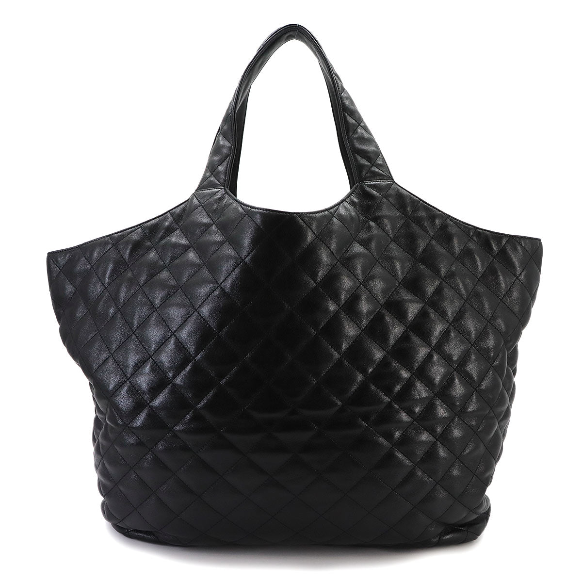 Icare Maxi Shopping Tote Bag Leather Black 698651