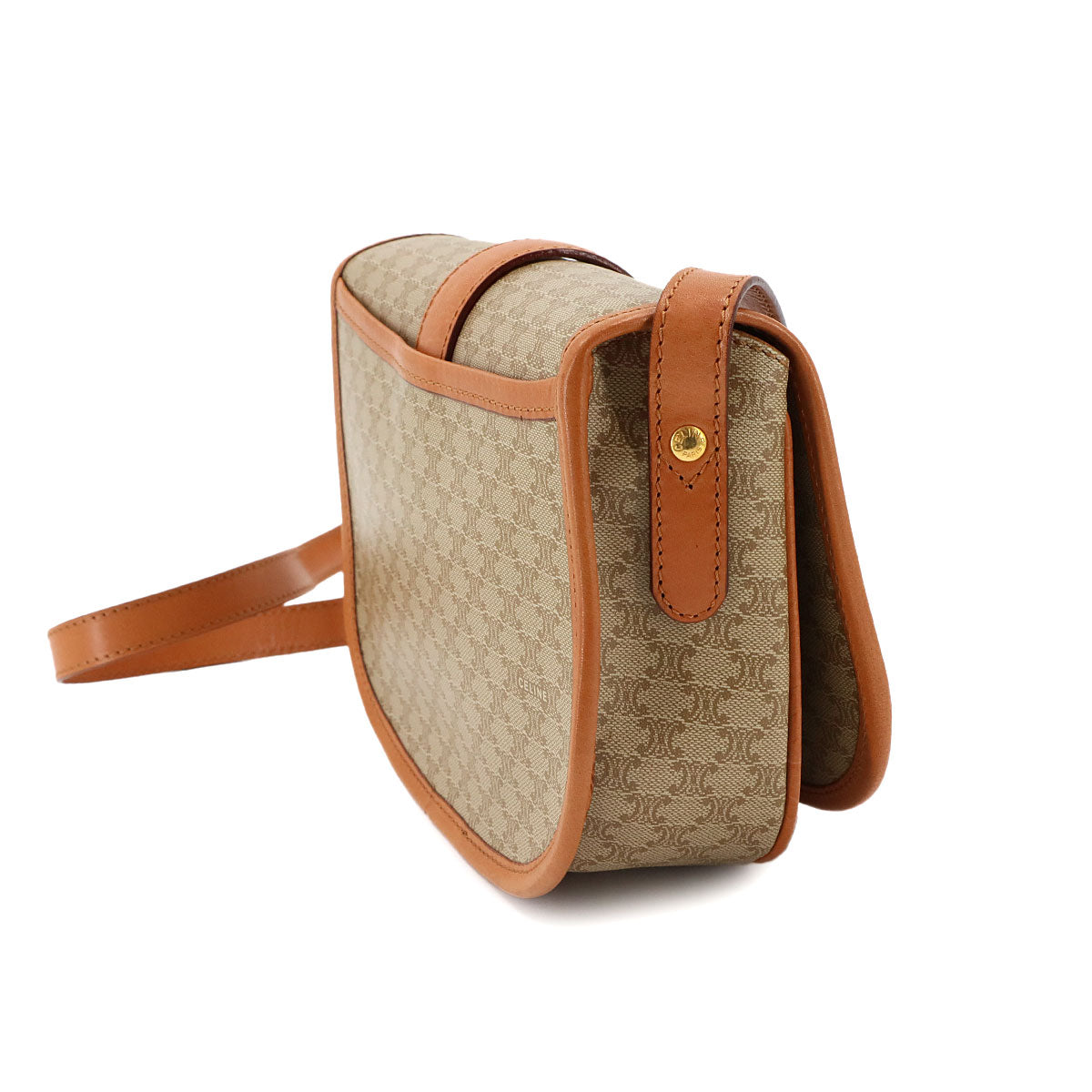 Macadam Shoulder Bag Leather PVC Beige Vintage Purse