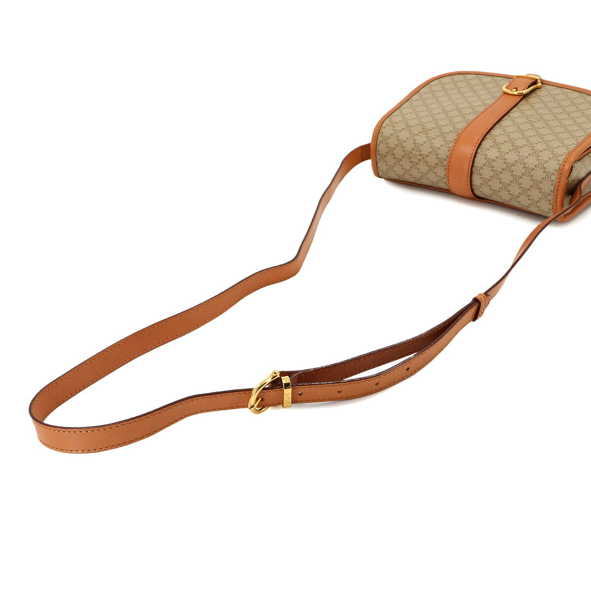 Macadam Shoulder Bag Leather PVC Beige Vintage Purse