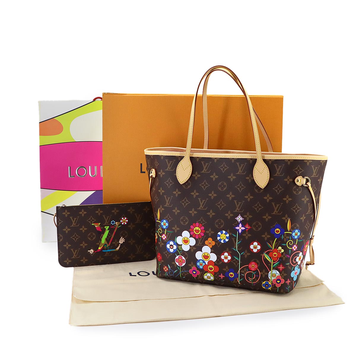 Monogram LVxYK Painted Dots Neverfull MM Tote Bag M46381