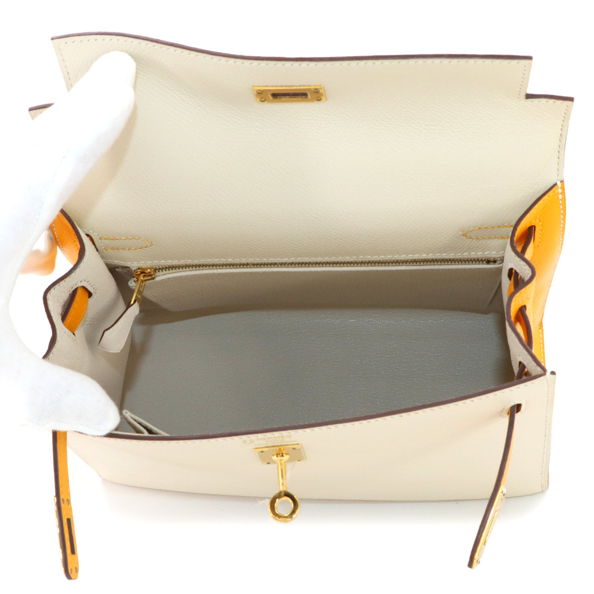 Kelly 25 2way Hand Shoulder Bag Veau Epsom Nata