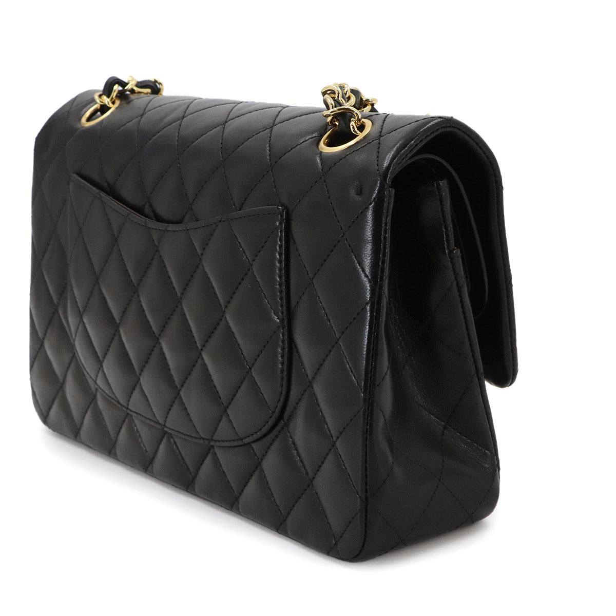 Matelasse 25 Chain Shoulder Bag Leather Black A01112