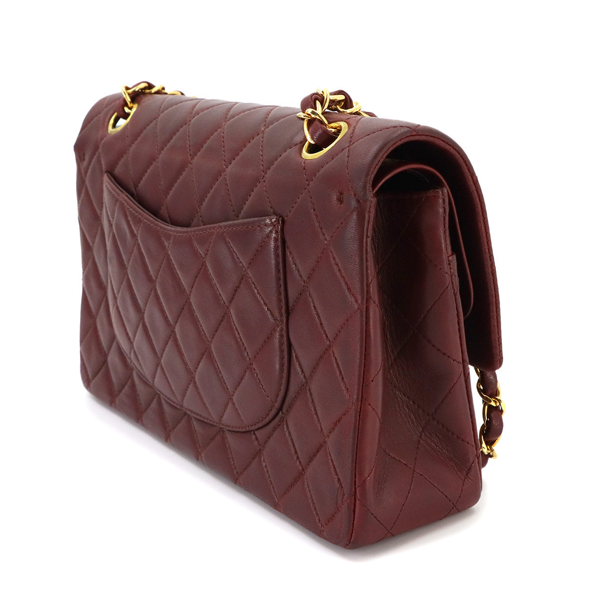Matelasse 25 Chain Shoulder Bag Leather Bordeaux A01112