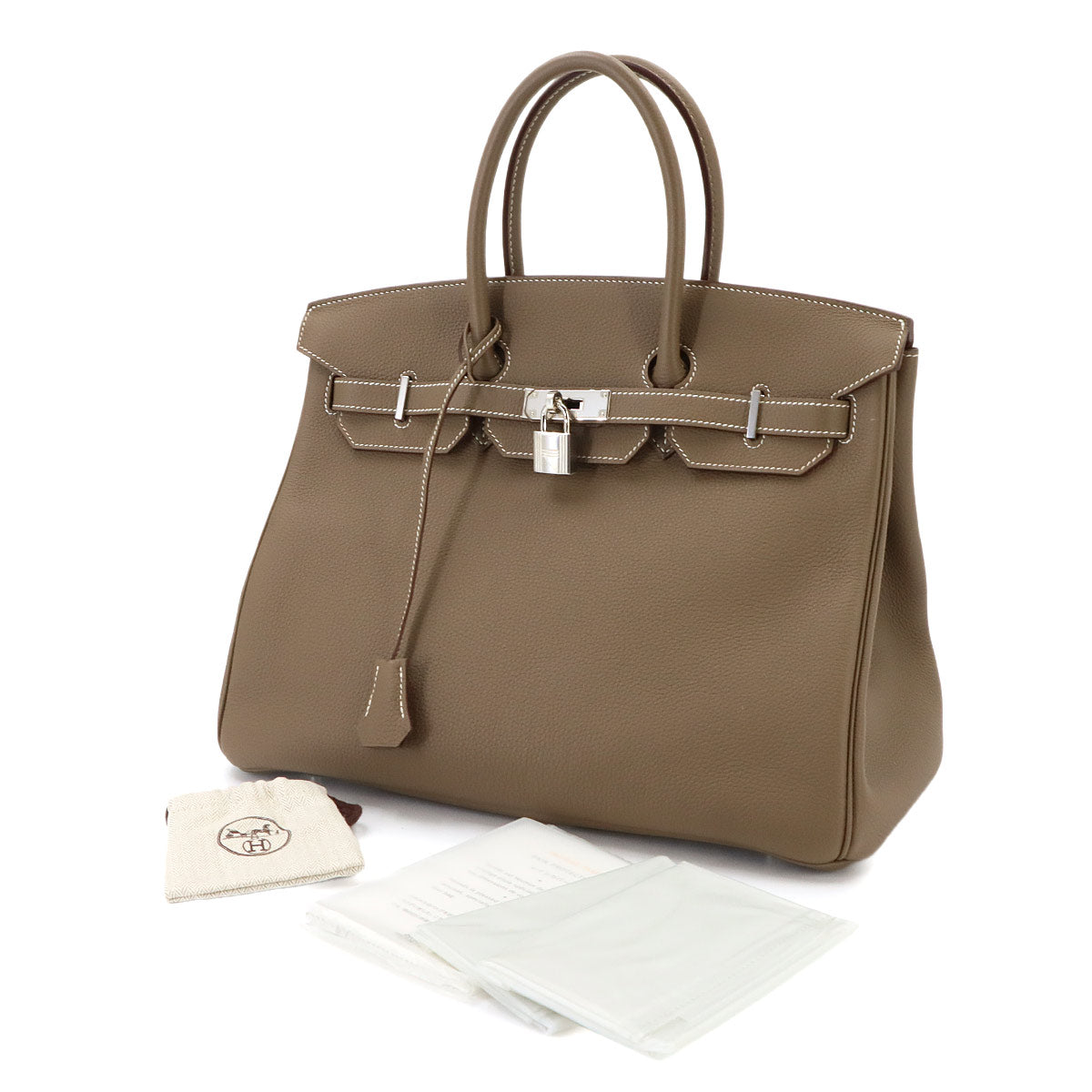 Birkin 35 Togo Etoupe Hand Bag Purse Beige