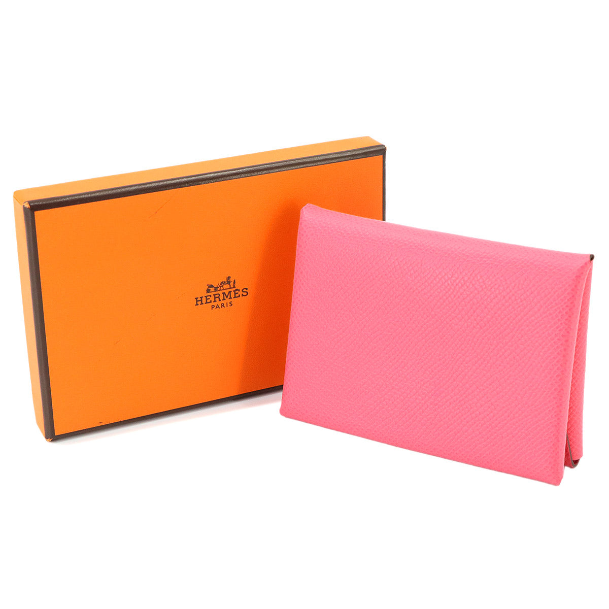 Calvi Duo Card Case Veau Epsom Rose Azalee Purse