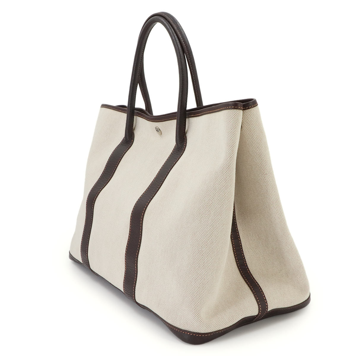 Garden Party 43 GM Tote Bag Toile H Leather Natural Marron