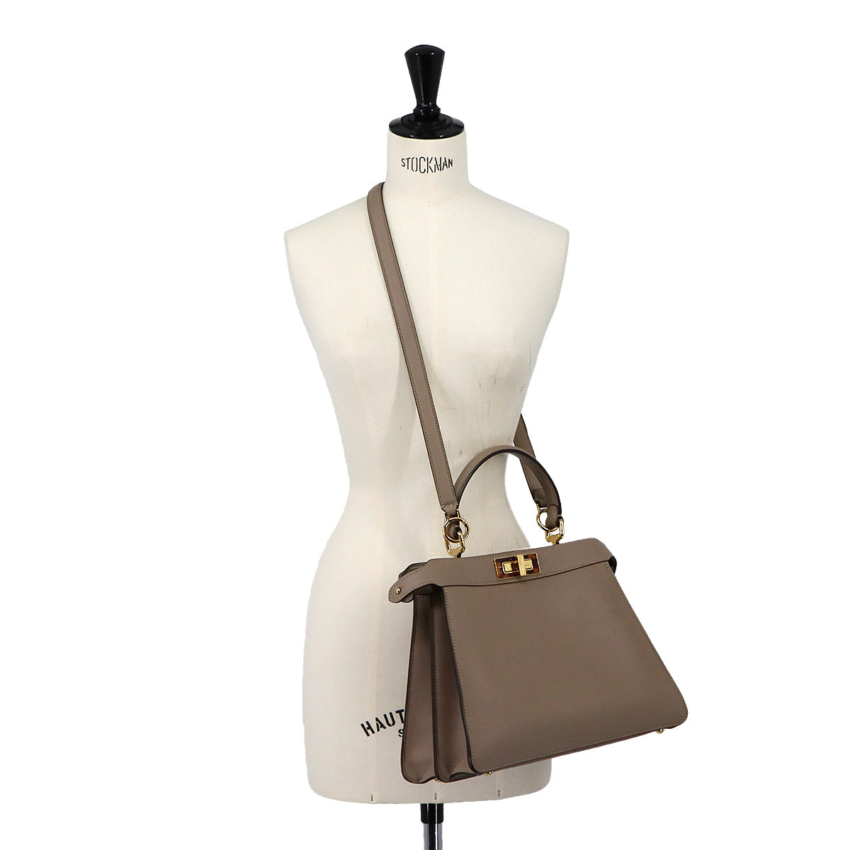 Peekaboo Iseeu Medium Hand Shoulder Bag Leather Beige 8BN321