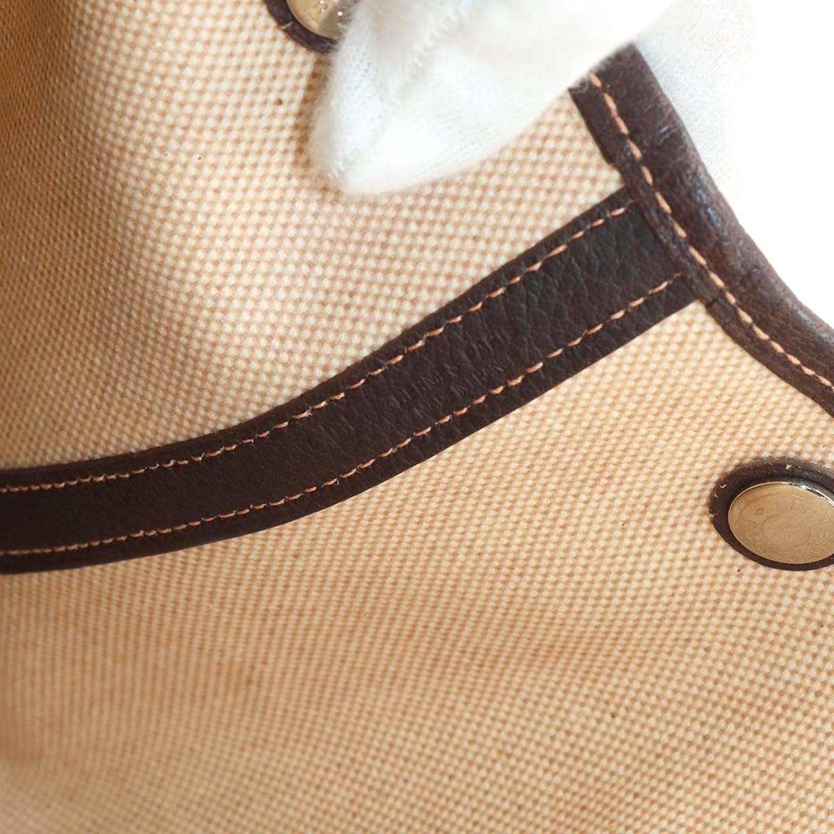 Garden Party PM Tote Bag Toile H Leather Natural Marron Purse