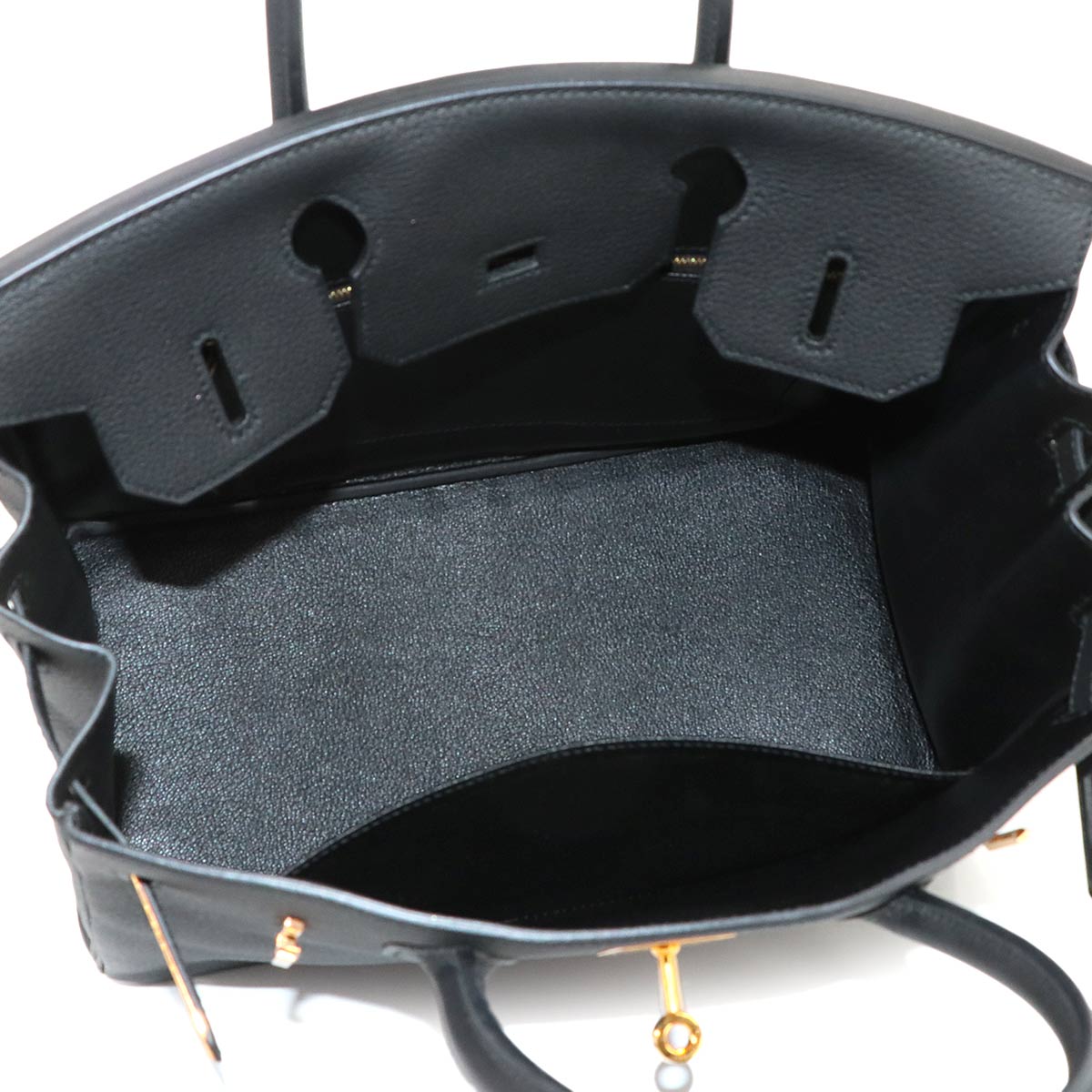 Birkin 30 Togo Leather Black Hand Bag Purse