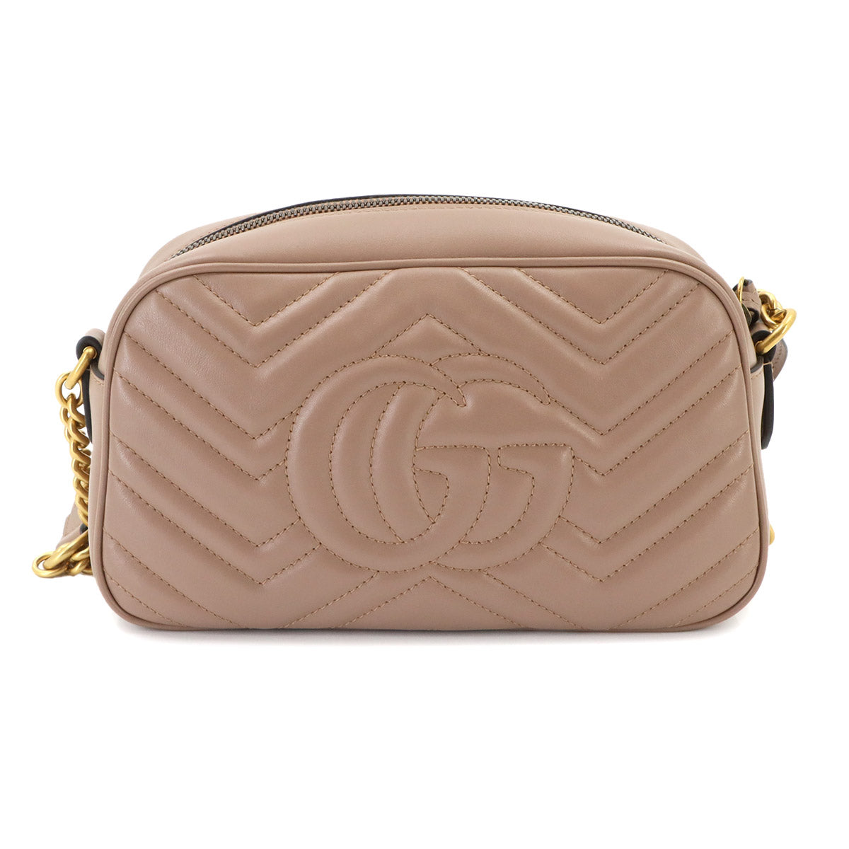 GG Marmont Small Shoulder Bag Leather Beige 447632 Purse