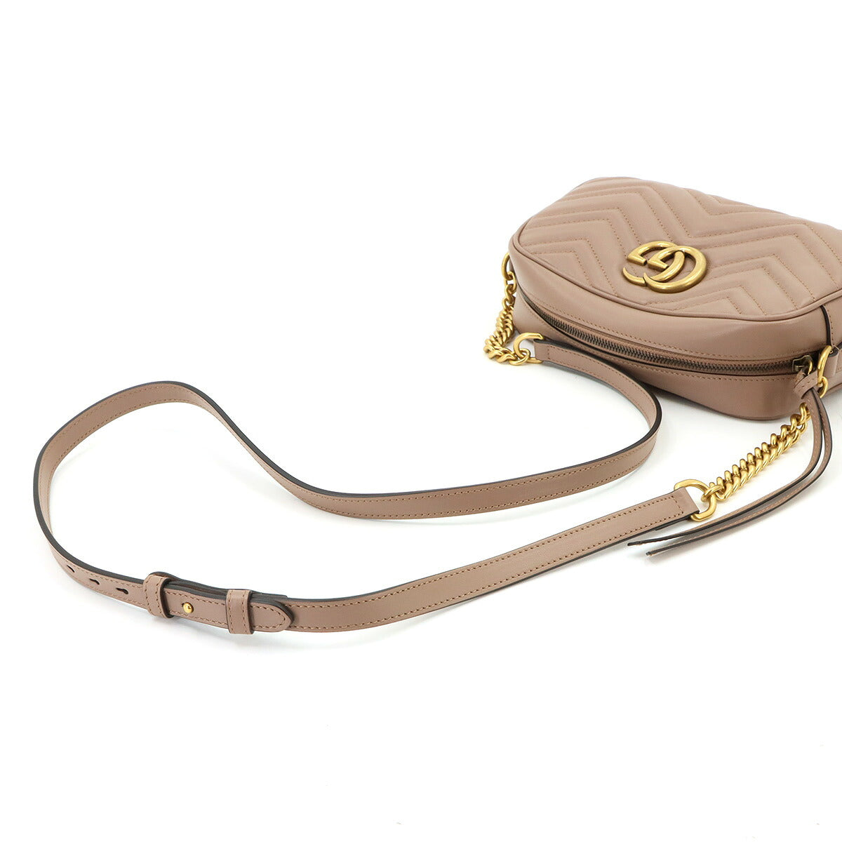 GG Marmont Small Shoulder Bag Leather Beige 447632 Purse
