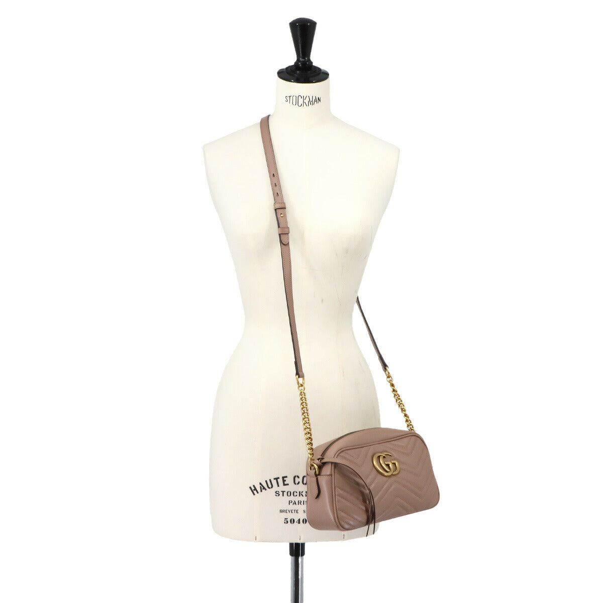 GG Marmont Small Shoulder Bag Leather Beige 447632 Purse