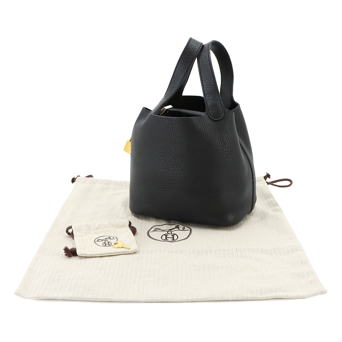 Picotin Lock PM Hand Bag Taurillon Clemence Black B