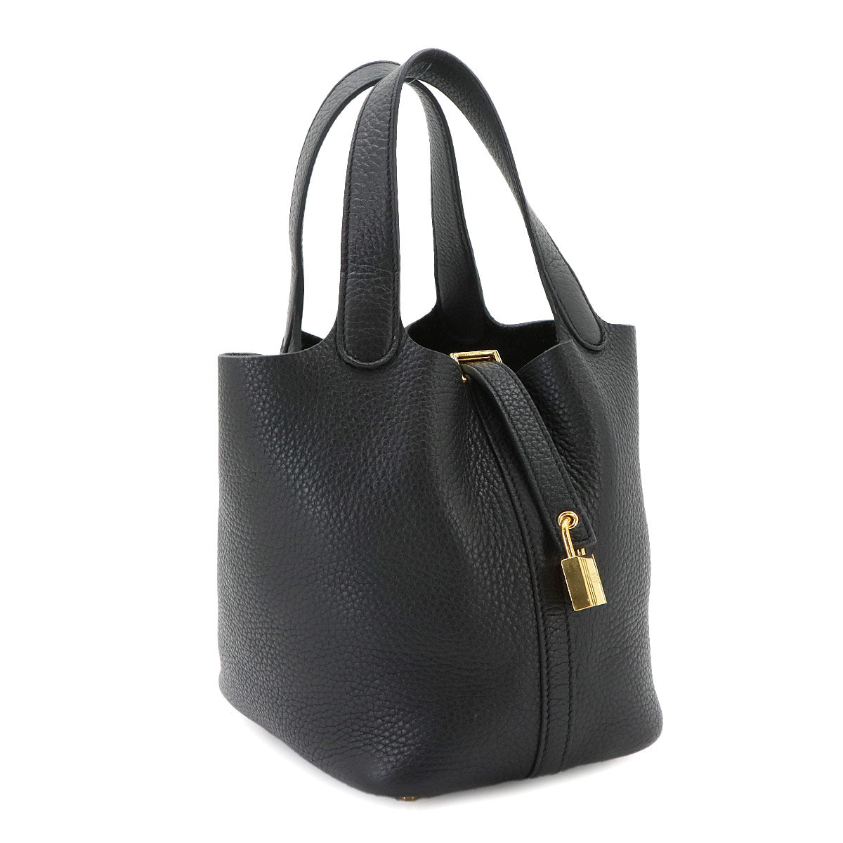Picotin Lock PM Hand Bag Taurillon Clemence Black B