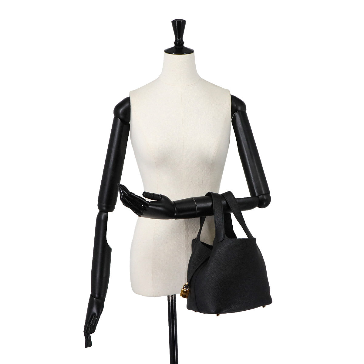 Picotin Lock PM Hand Bag Taurillon Clemence Black B