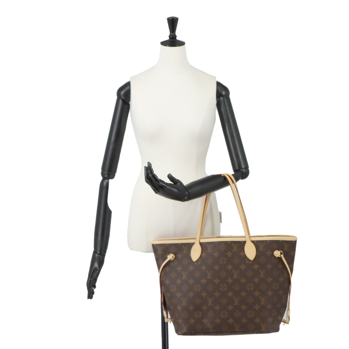 Monogram Neverfull MM Tote Bag Brown Cerise M46987