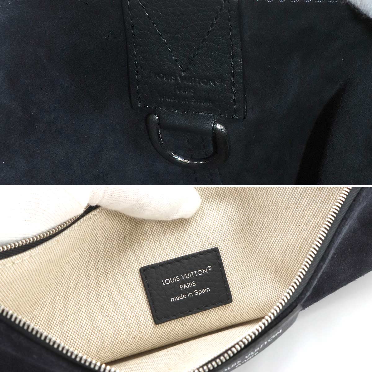 Verso Hobo Shoulder Bag Leather Noir M27022 Reversible