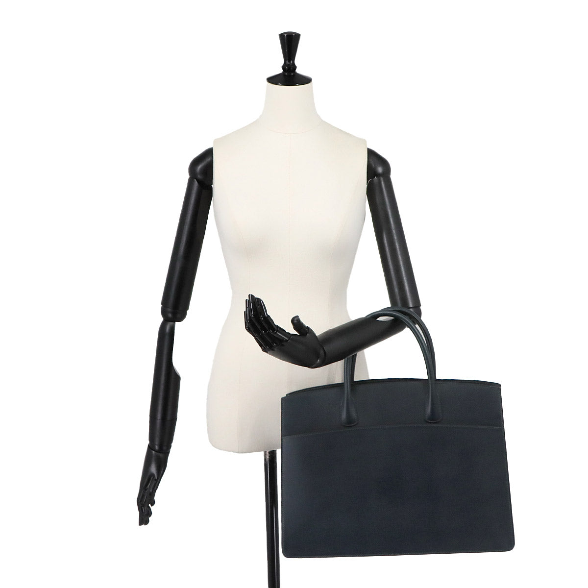 White Bus GM Tote Bag Coushevel Epsom Navy Purse
