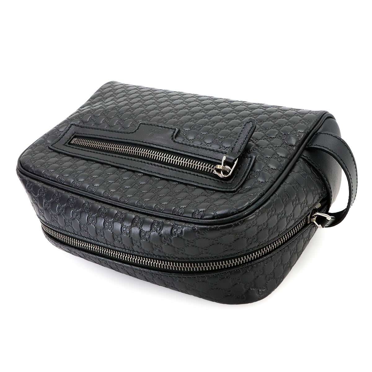 Micro Guccisima Clutch Bag Leather Black 419775