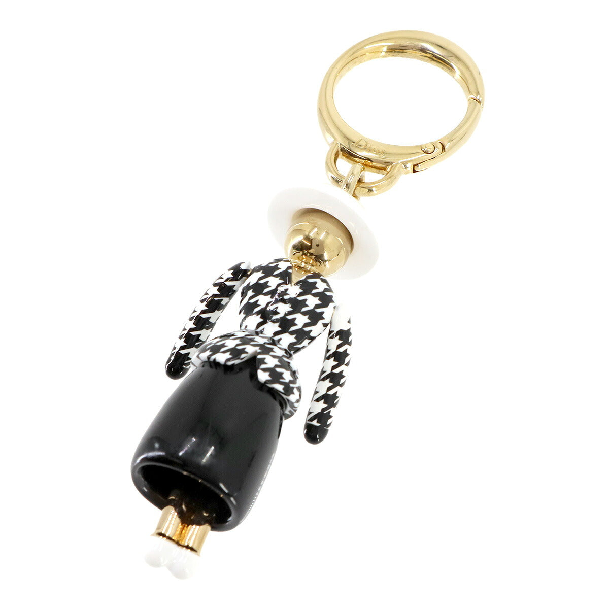 Catherine Icon Bag Charm Black White Gold
