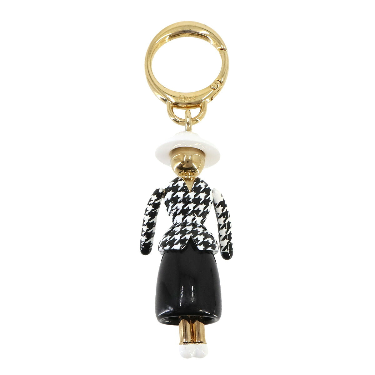 Catherine Icon Bag Charm Black White Gold