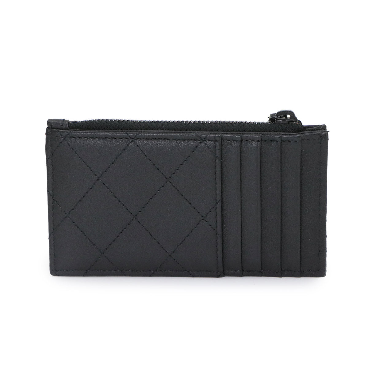 Matelasse Fragment Case Coin Purse Leather Black AP3823