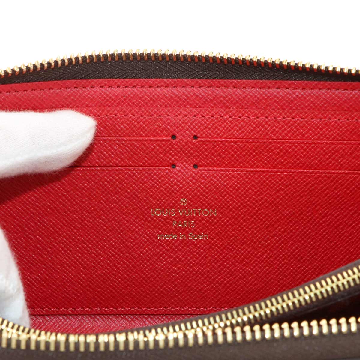 Damier Clemence Wallet Cerise N60534 Purse Brown