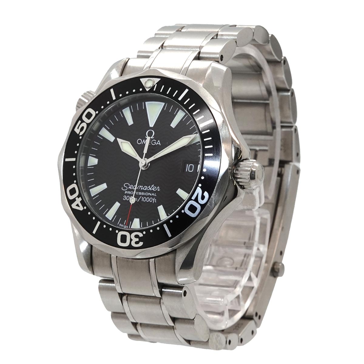Seamaster 300 2262.50 Date Quartz Black Dial Boys Watch