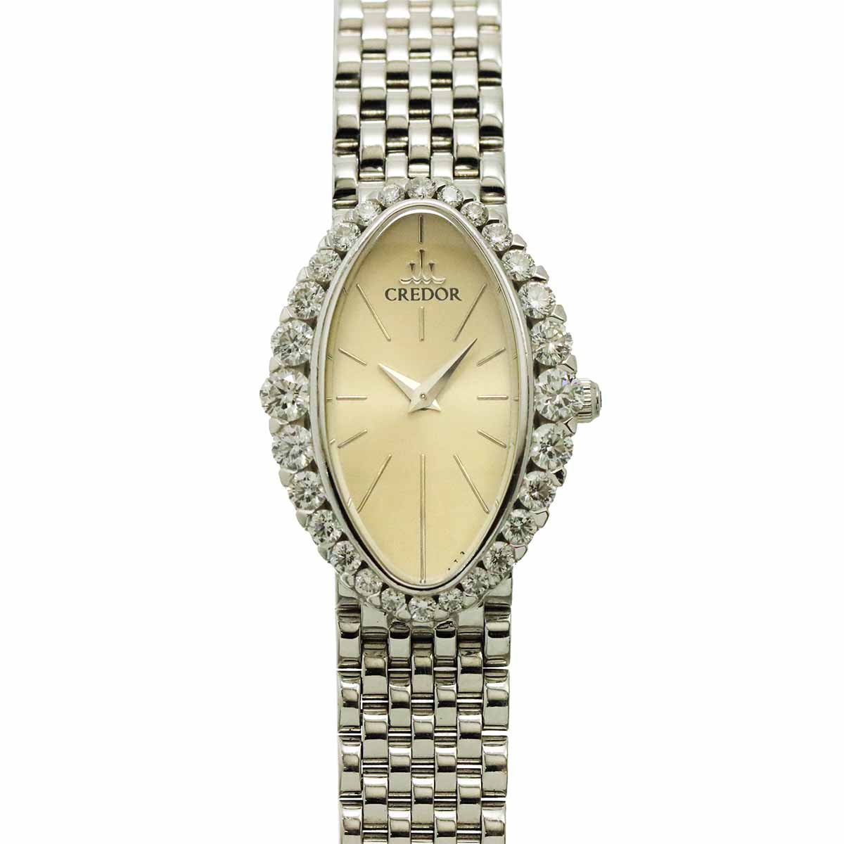 CREDOR GTTE665 1E70 0BB0 Diamond 750WG Quartz Silver Dial
