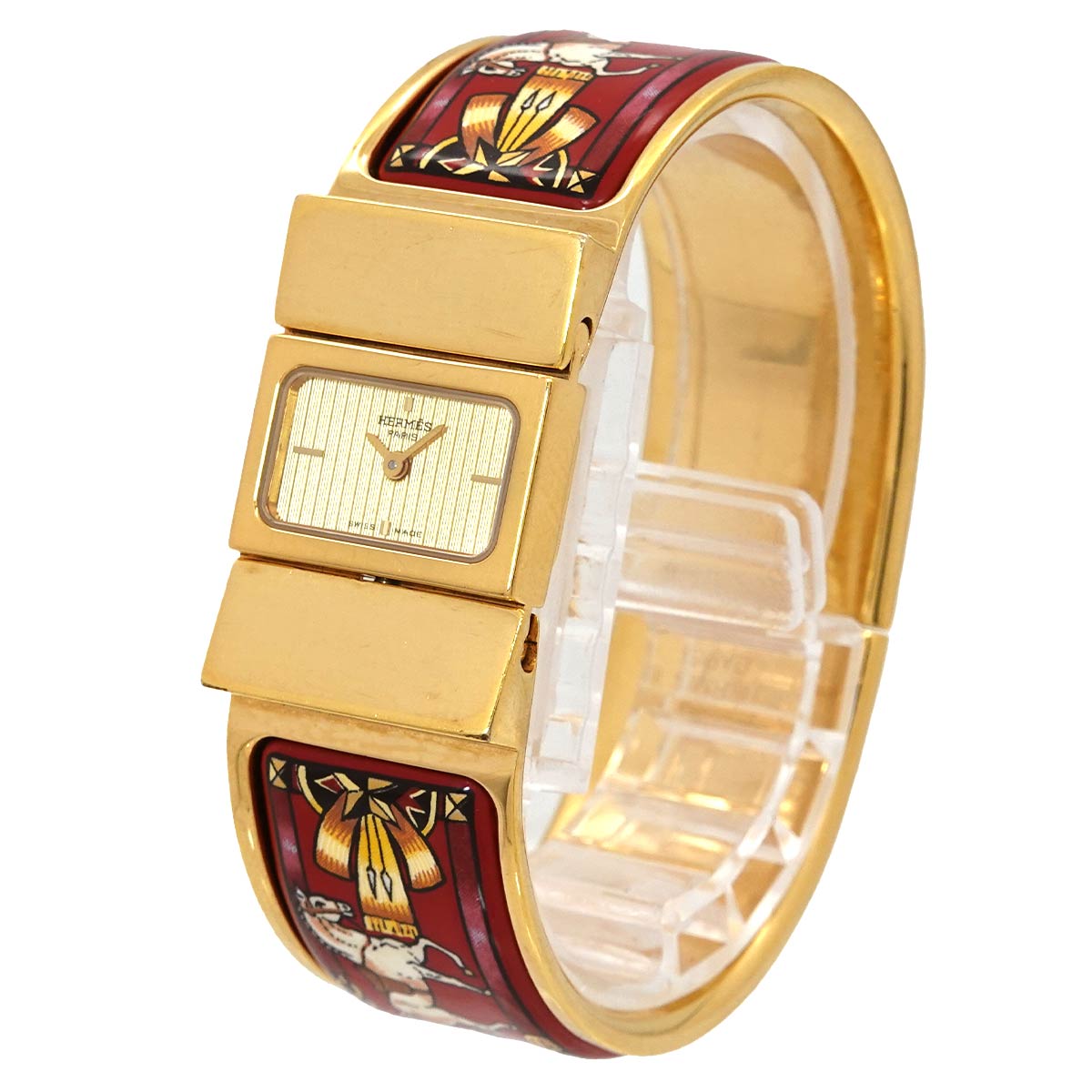 Loquet LO1.201 Quartz Gold Dial Ladies Bngle Watch