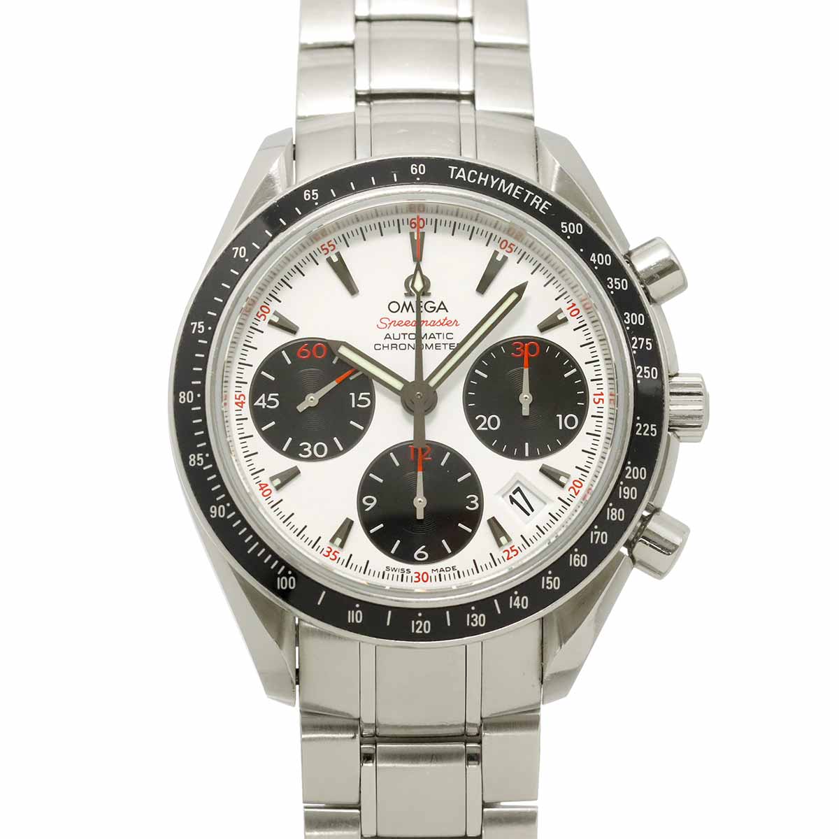 Speedmaster Date 323 30 40 40 04 001 White Black Dial Mens