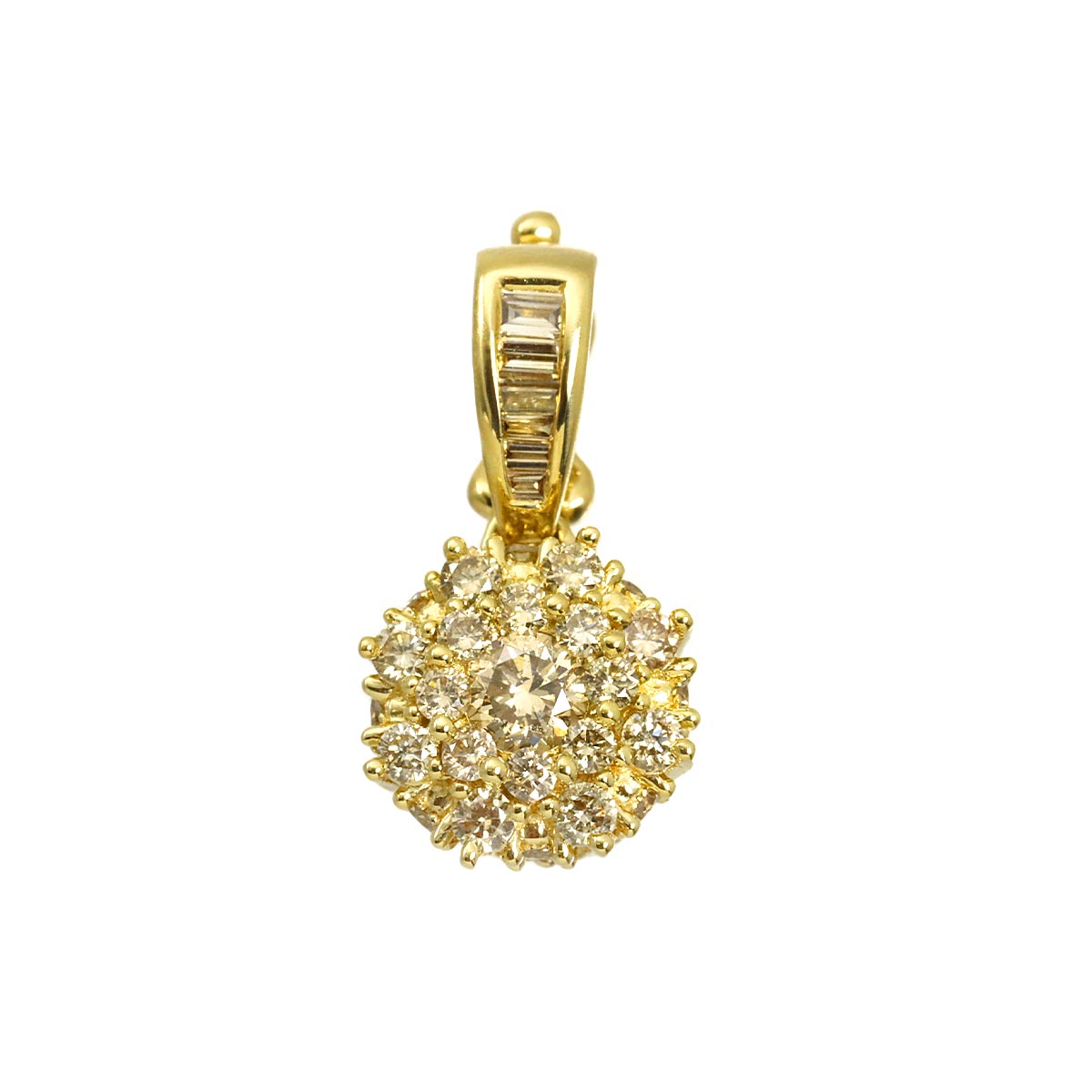 Diamond 0.65ct Pendant 18K YG Yellow Gold 750