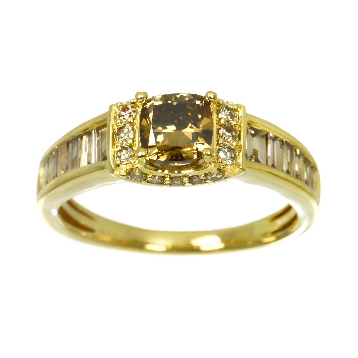 Diamond 1.00ct/0.80ct Ring 18K YG 750 Size8.25(US)