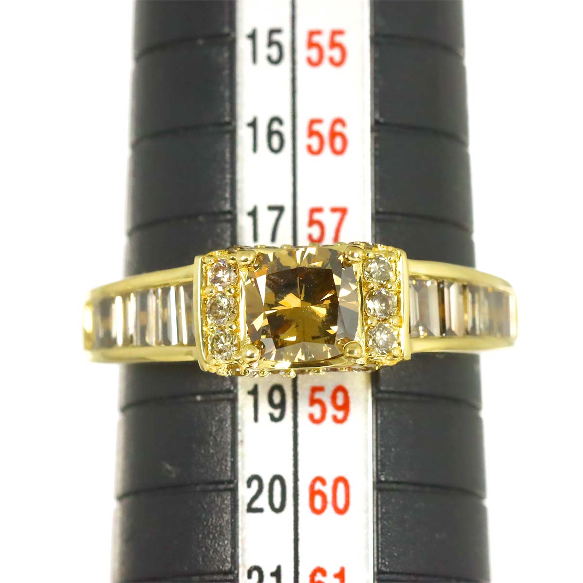 Diamond 1.00ct/0.80ct Ring 18K YG 750 Size8.25(US)