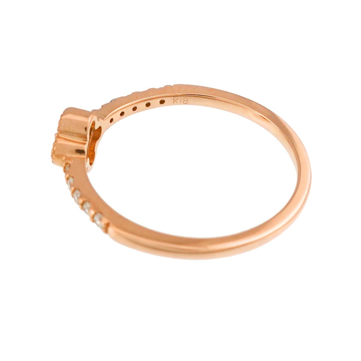 Diamond 0.20ct Ring 18K PG Pink Gold 750 Size6-6.25(US)