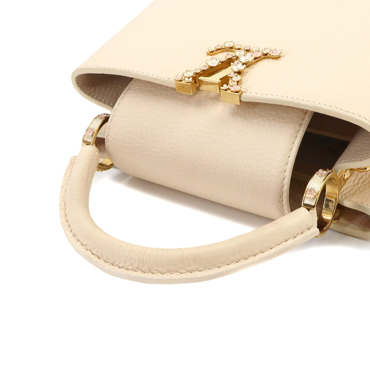 Capucines BB Hand Shoulder Bag Taurillon Leather Beige