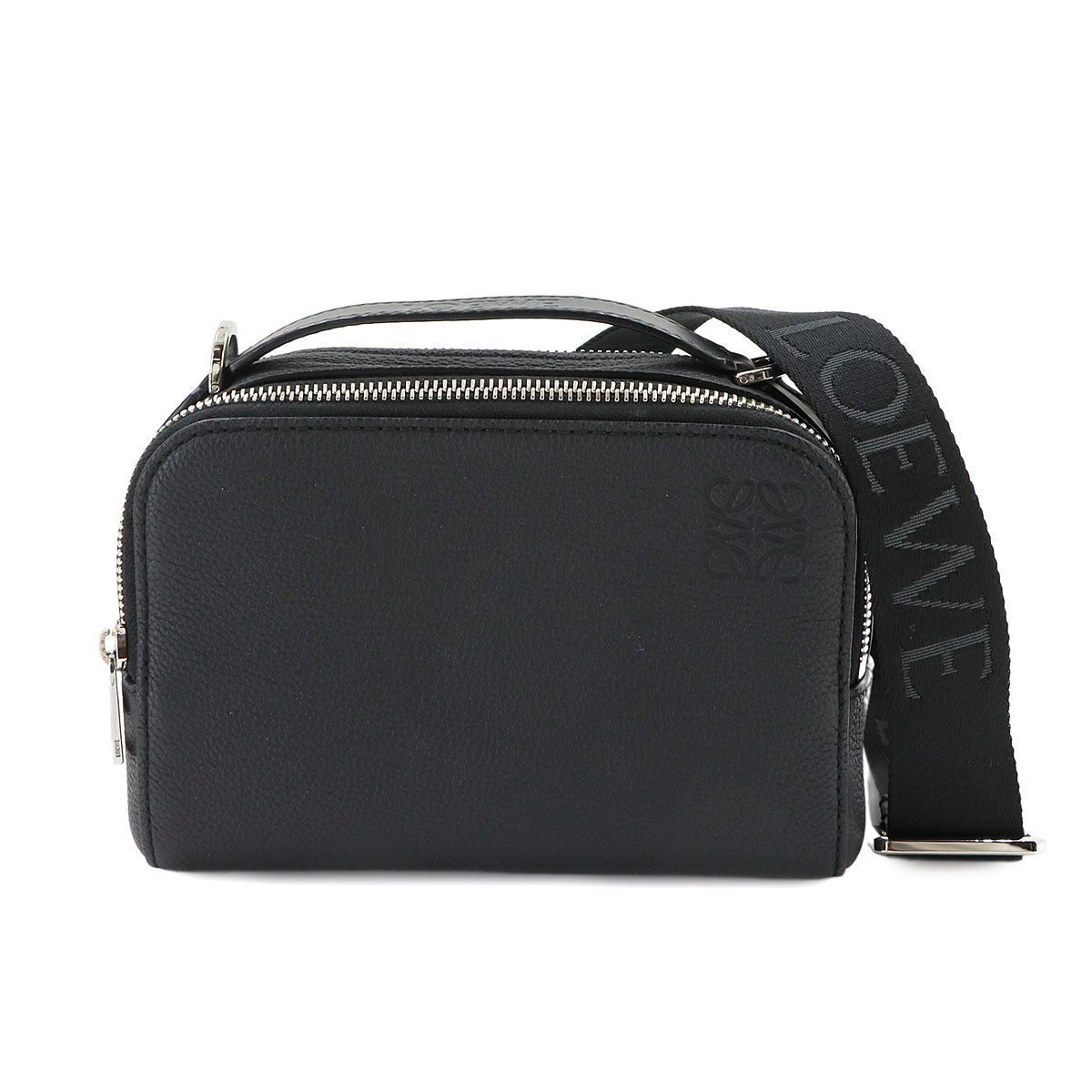 Mini crossbody camera Bag Hand Shoulder Bag Leather Black Anagram