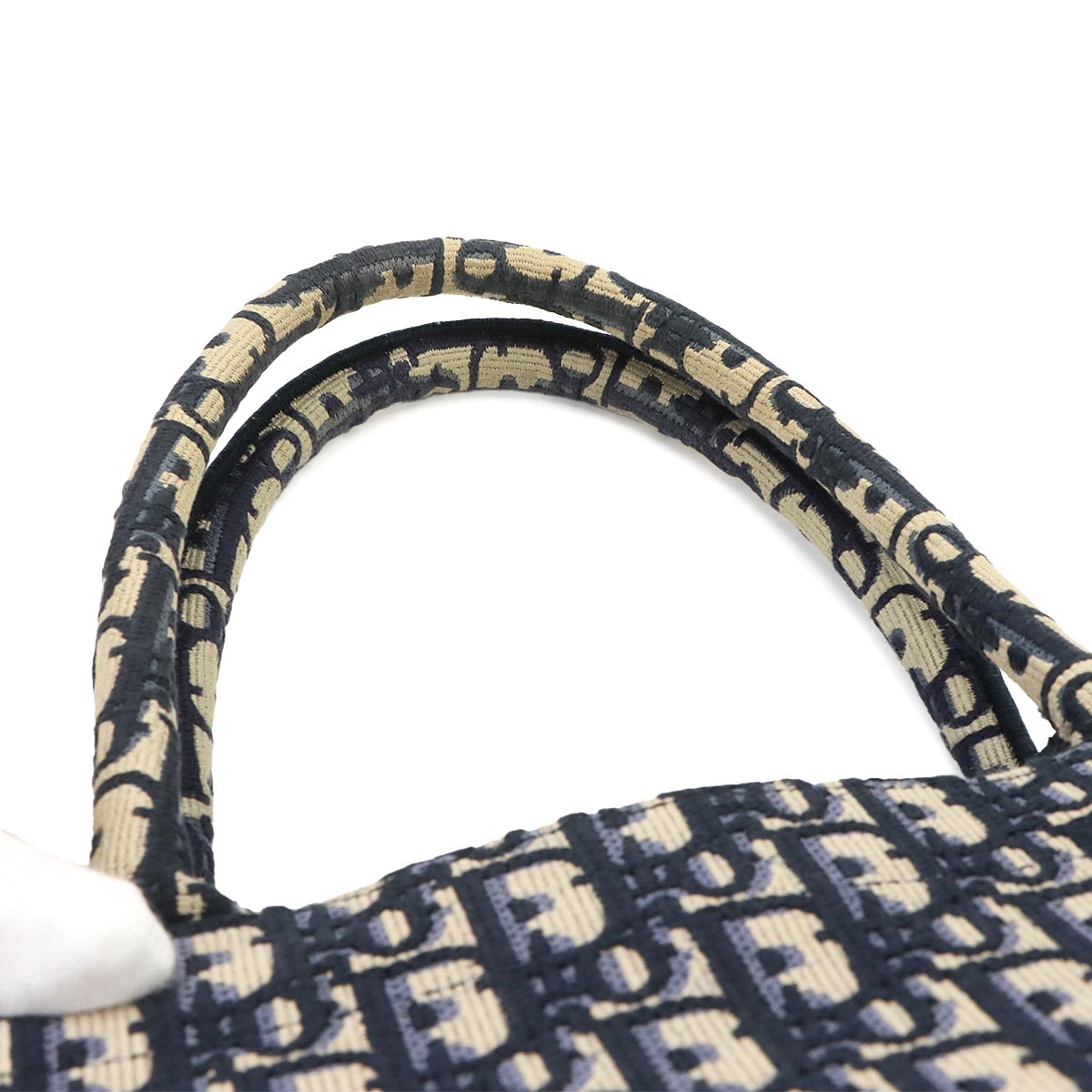 Oblique Book Tote Medium Bag Canvas Navy M1296ZRIW