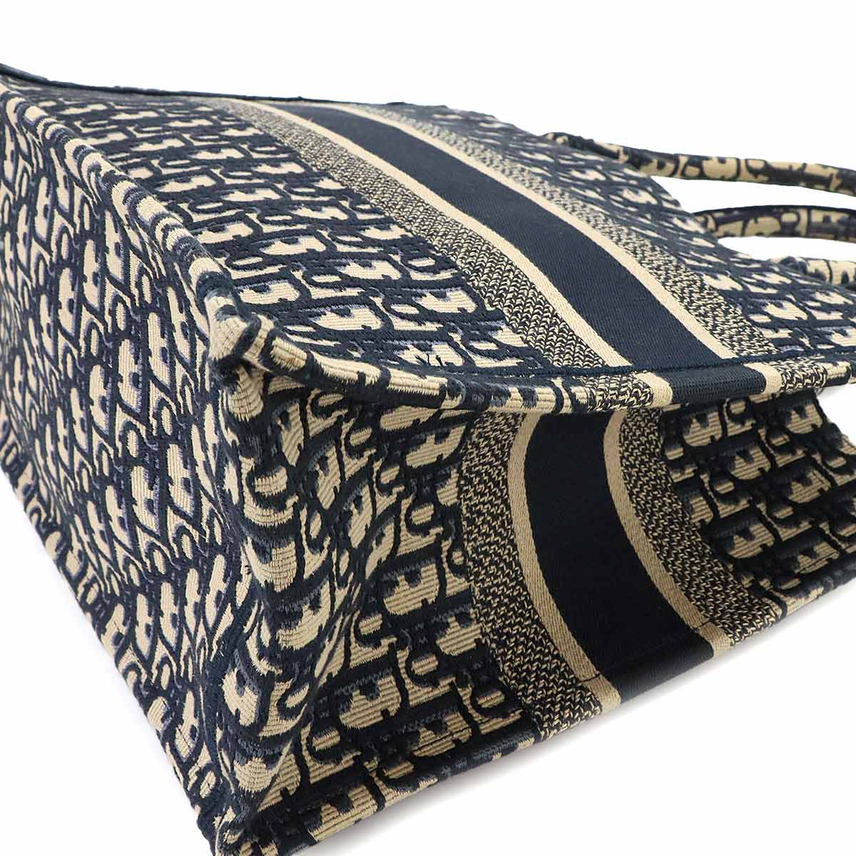 Oblique Book Tote Medium Bag Canvas Navy M1296ZRIW