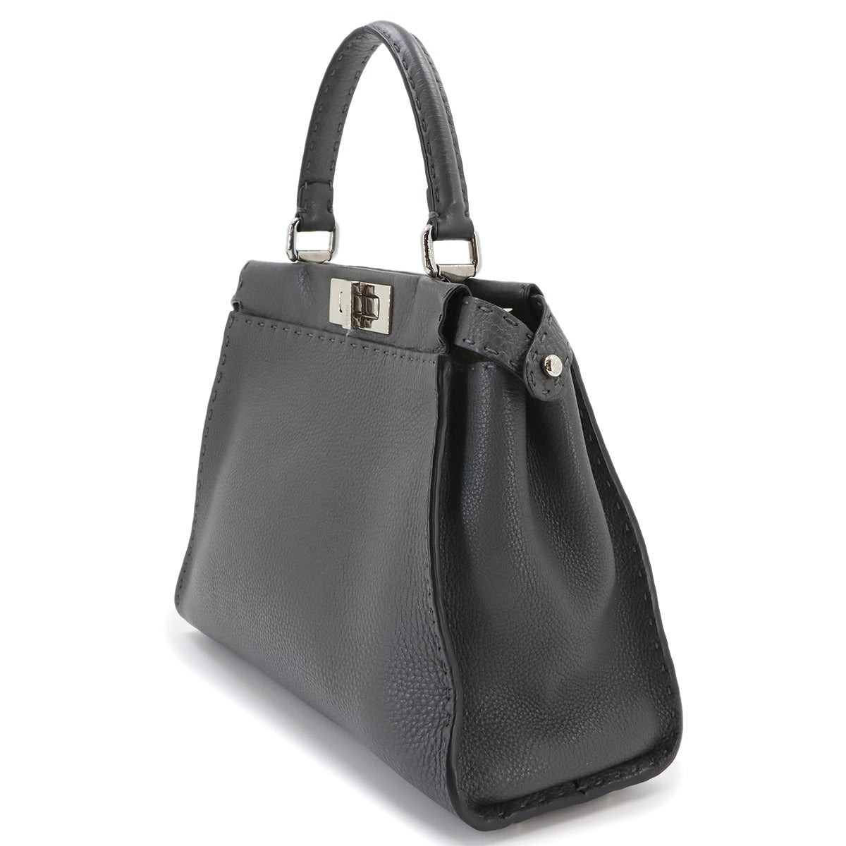 Seleria Peekaboo Regular 2way Hand Bag Leather Gray 8BN290