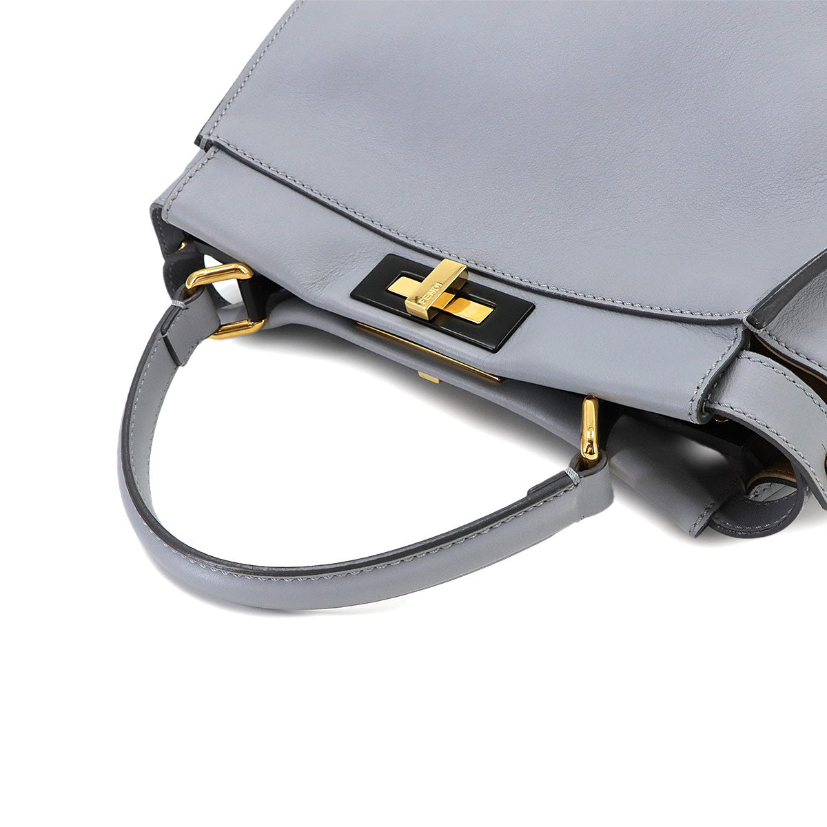 Peekaboo Regular Hand Shoulder Bag Leather Blue Gray 8BN290