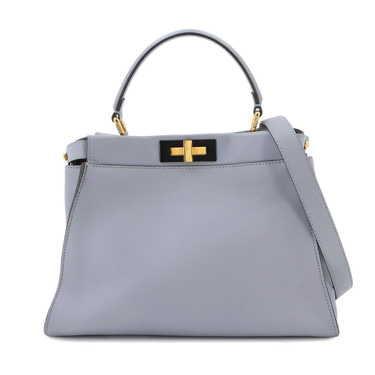 Peekaboo Regular Hand Shoulder Bag Leather Blue Gray 8BN290