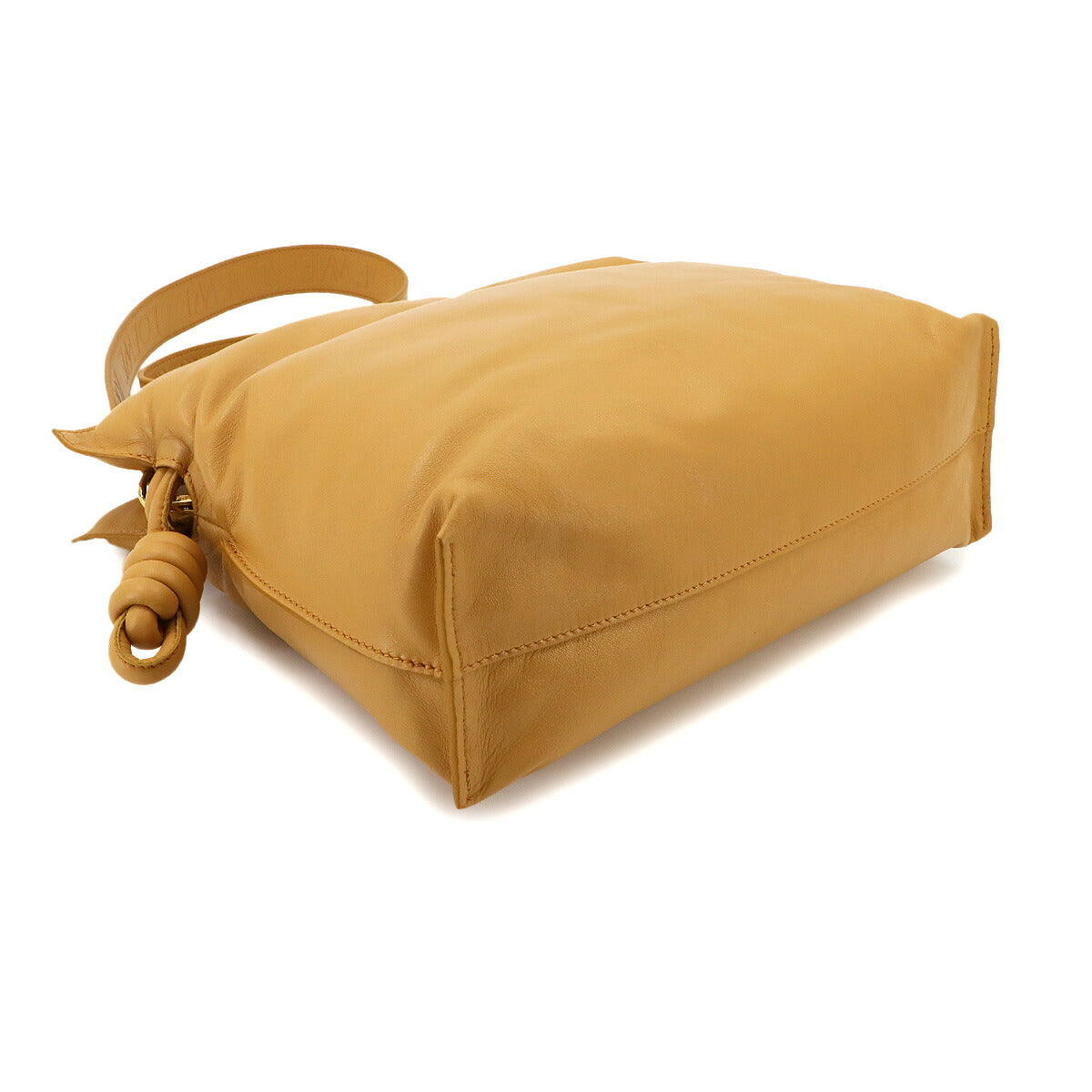 Flamenco Clutch Shoulder Bag Leather Camel Brown Purse