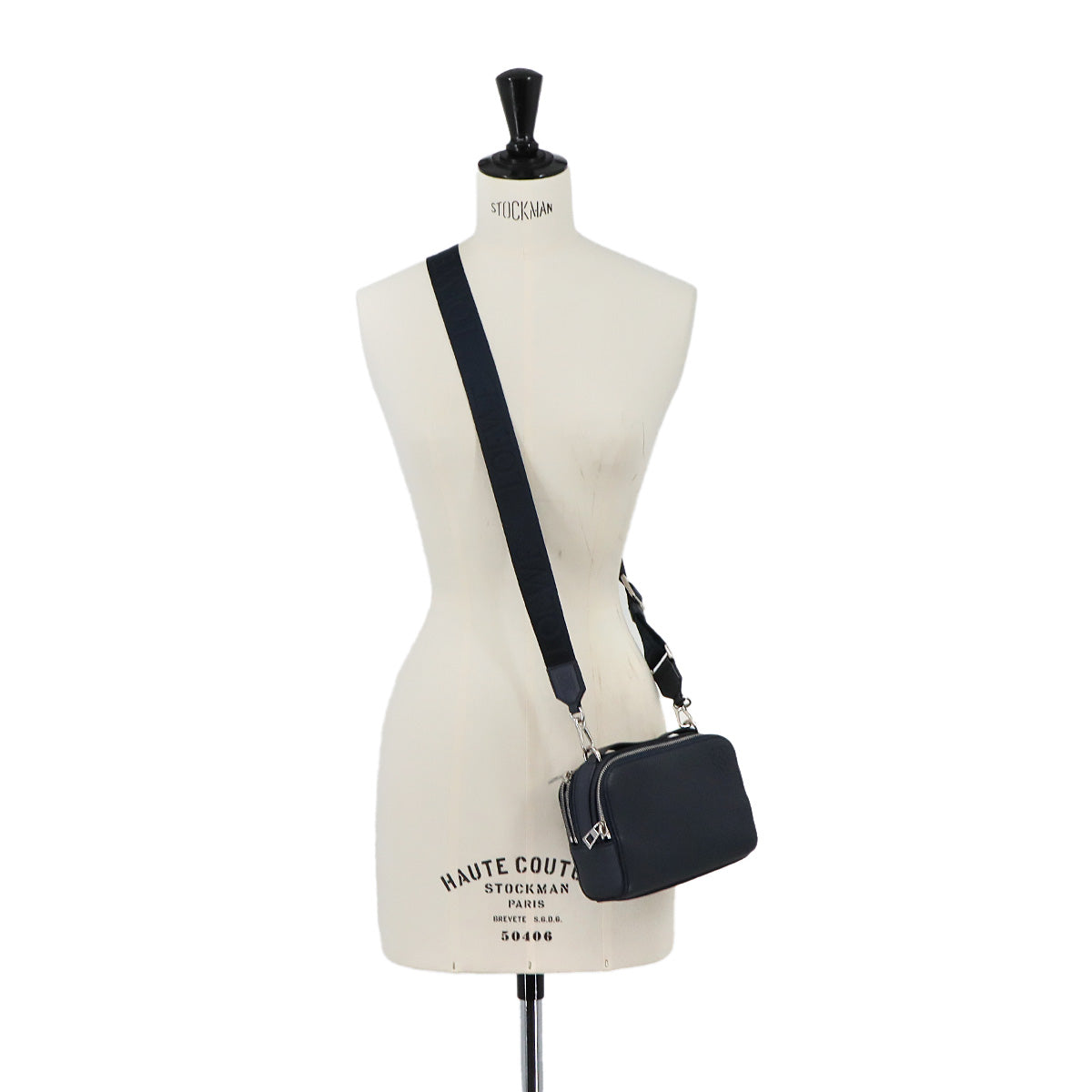 Mini Crossbody Camera Bag Hand Shoulder Bag Leather Navy Anagram