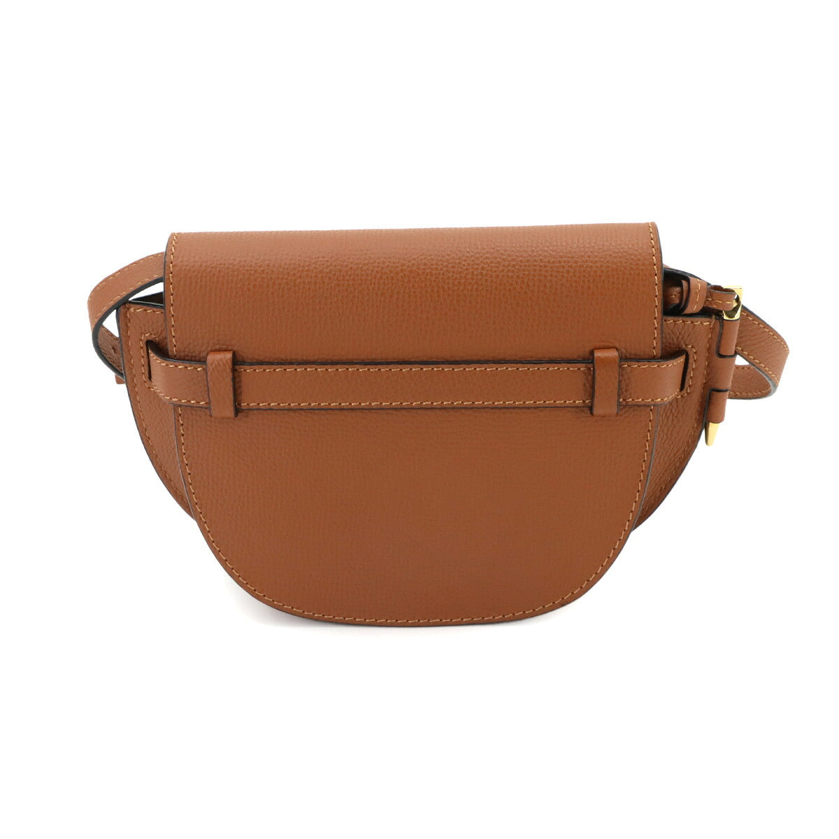 Mini Gate Dual Shoulder Bag Leather Tan Brown Purse