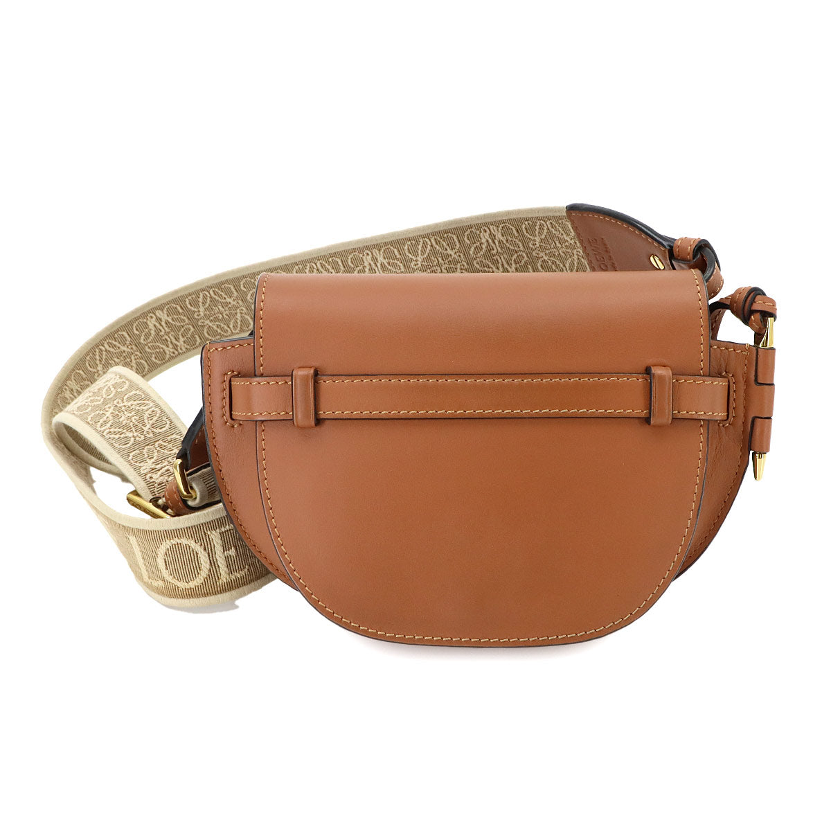 Mini Gate Dual Shoulder Bag Leather Brown Purse