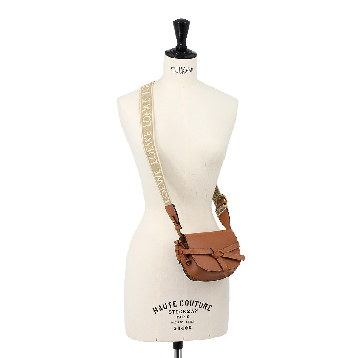 Mini Gate Dual Shoulder Bag Leather Brown Purse