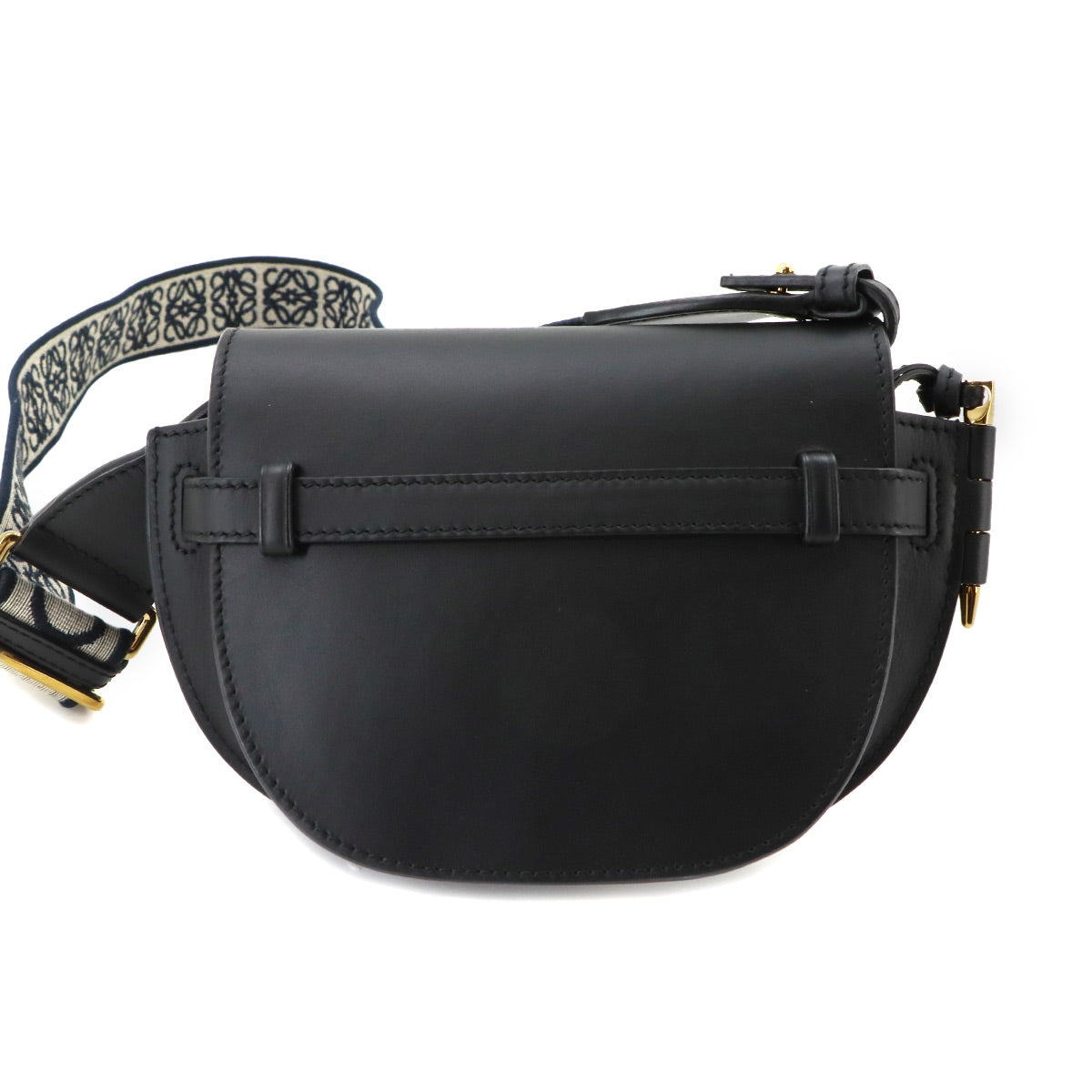Mini Gate Dual Shoulder Bag Leather Black Purse